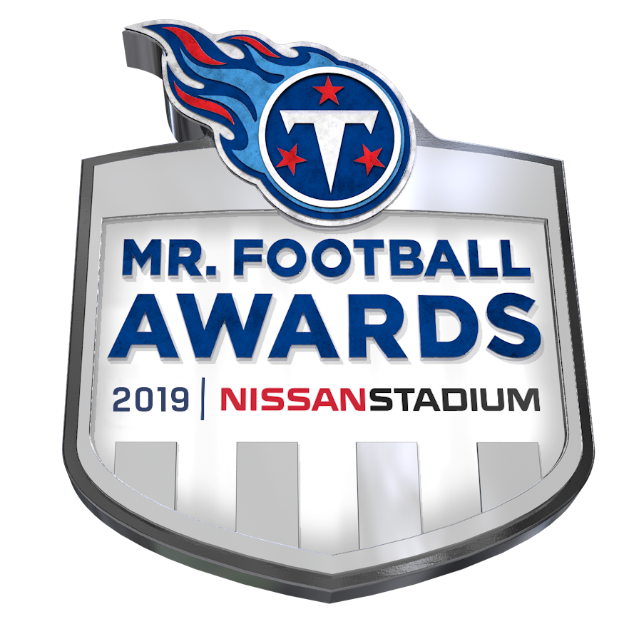 TSSAA's tweet photo. Be sure to tune in on Tuesday to watch as the finalists for the 2019 Tennessee Titans Mr. Football Awards are unveiled. Watch LIVE at 11 a.m. CT / 12 p.m. ET at https://t.co/V8jDawvsxQ. You can also watch it on the Titans Facebook page and on Twitter 
@Titans https://t.co/5riS6nCujZ