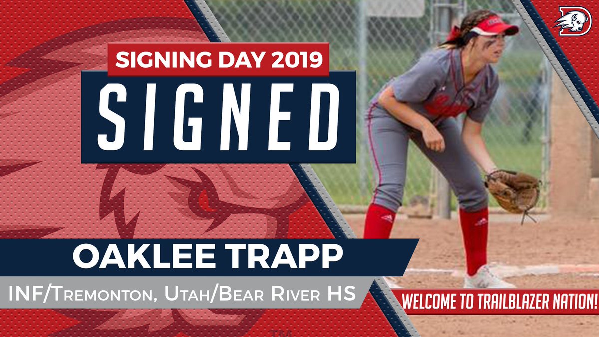 UtahTech_Sports's tweet photo. SB: Welcome Oaklee Trapp to the Dixie State Trailblazers Family! @DIXIESTATESB #DixieBlazers #FirstDISigningClass https://t.co/acmstRoRxA