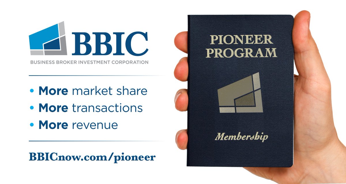 onwardforbiz's tweet image. BBIC Pioneer Program membership translates into success!
Go to bbicnow.com/pioneer to join in the success.

#BBIC #businessbrokers #MASource #IBBA #MASConference #merger #acquisition