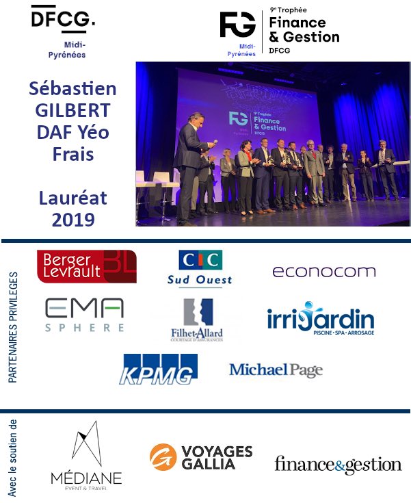 dfcg_mp's tweet photo. [Trophée F&amp;G] Le lauréat est ...
Sébastien Gilbert, DAF de Yéo-Frais. 
Merci à tous les candidats, le jury et nos partenaires https://t.co/14pALAN6T6