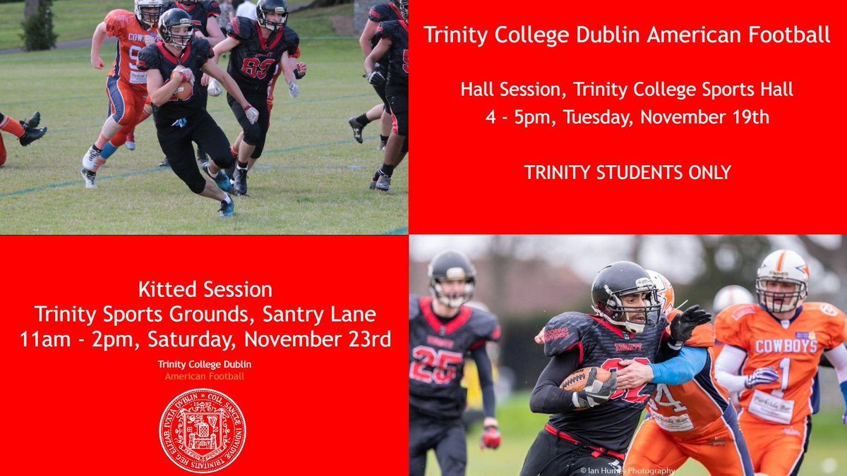 TCD_Football's tweet photo. For all Trinity Students looking to try out some football, we've got a hall session on Tuesday afternoon between 4 - 5 pm in the Trinity Sports Hall. Trinity Students only at this session.
Kitted practice on SATURDAY between 11 - 2 in Trinity Sports Grounds in Santry Lane https://t.co/MeFc28TYD3
