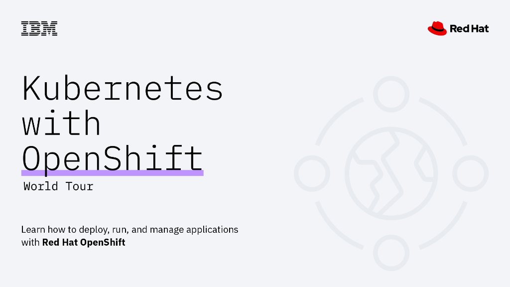We are excited to announce the Kubernetes with OpenShift World Tour, coming to a city near you! Find a workshop close by and learn how to deploy, run, and manage applications with Red Hat OpenShift ➡ ibm.co/2Xsgrss #KubeOpenShiftWT #k8s