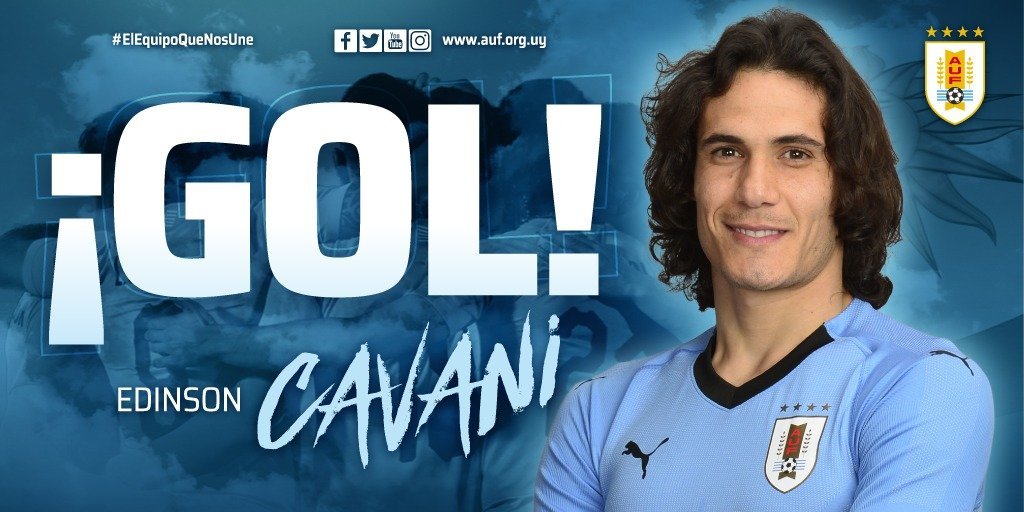 PiscoyMate's tweet photo. Con el gol de @ECavaniOfficial que le hace a Argentina para el 1-0 llega al N° 50 en la selección uruguaya. Volvió con todo a la selección. https://t.co/gkLm2l1UIT