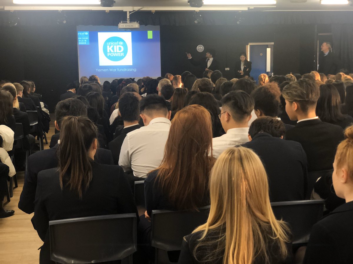 ChaseBoarding's tweet photo. Another assembly delivered by one of our amazing #HouseCaptains, #CGSParton delivered a powerful presentation on @UNICEF work with #Yemen children. #thoughtprovoking https://t.co/Nc0osGkAnC