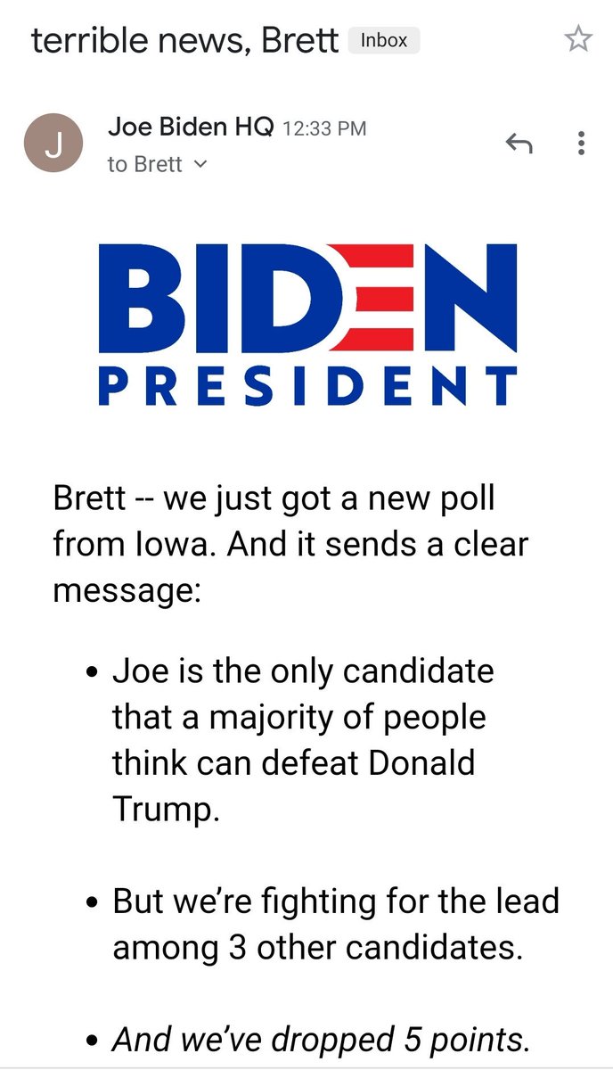 I love Biden's emails so much