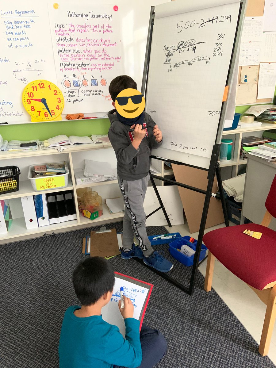 SharlaFalodi's tweet image. Grade 2/3 students have kicked me to the curb and taken ownership over their own learning. Nothing better than watching students lead their own Number Talks, annotate, and use math talk to support each other in developing their computational fluency. @JeanLumbPS_TDSB #mathmindset
