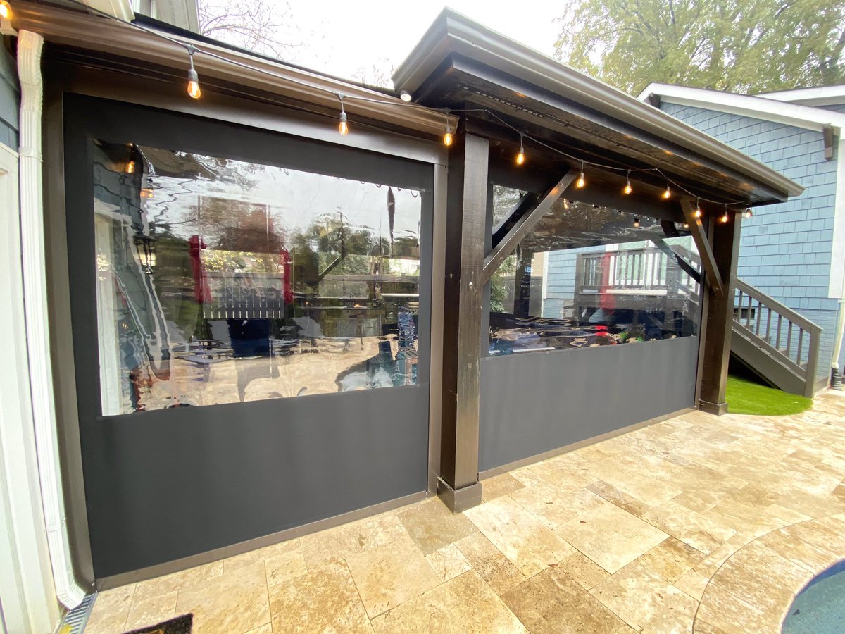 Check out this recently wrapped Alpha Cafe Curtain System residential install. This client's outdoor kitchen and living space now has the option to be fully enclosed for year-round use! #teamalpha