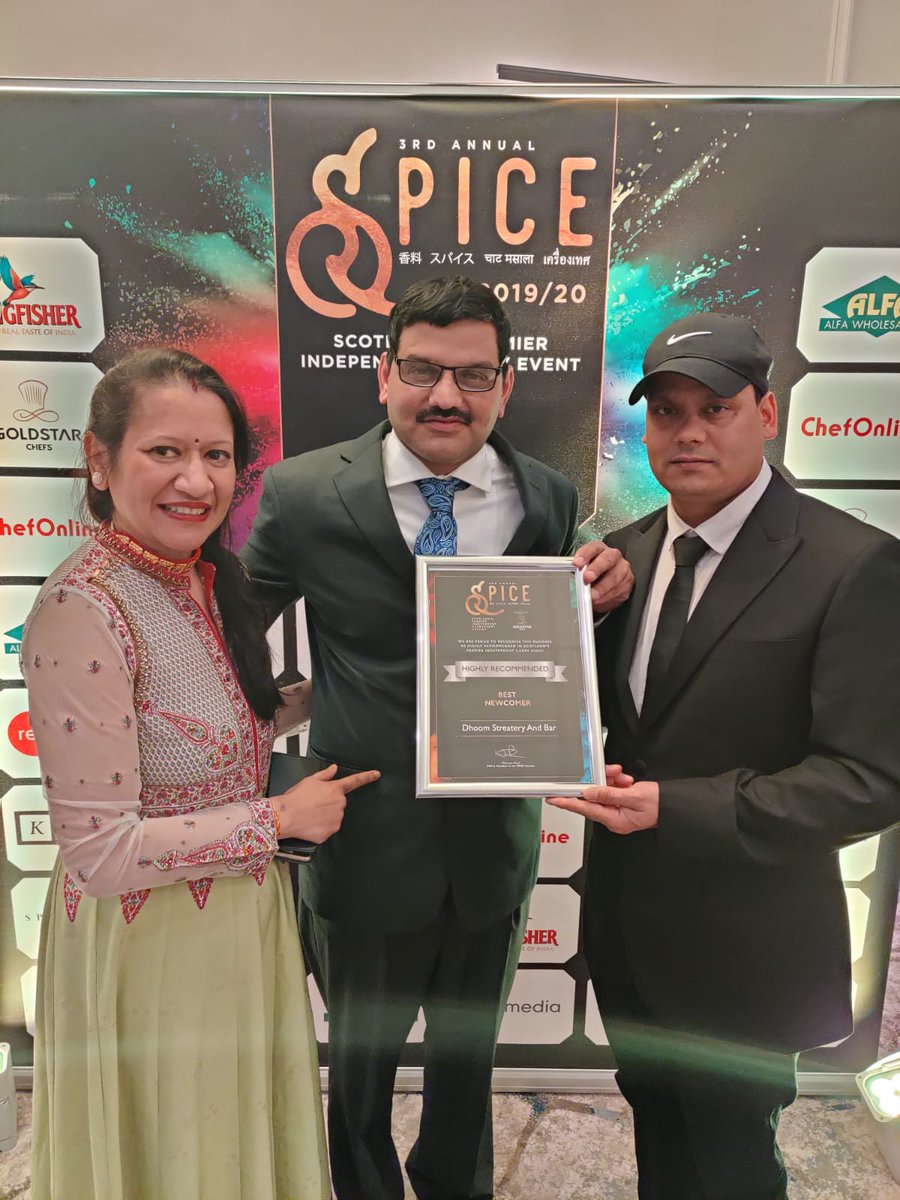⚠️ BREAKING NEWS⚠️

We have done it YET AGAIN 🙌 

Your favorite venue <a href="/DStreetery/">Dhoom- Indian Streatery & Bar</a> has been adjudged as "New Comer of the year" at the <a href="/spiceawards/">The Spice Awards</a> Scotland few minutes ago

THANK U, #Dunfermline for all the love &amp; support u have given to a new and Independent business-like ours