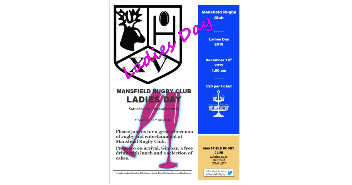 MansfieldRugby's tweet photo. 2019 Mansfield Rugby Club Ladies Day Event
https://t.co/5UqqWiOuif https://t.co/x34zmFCZ4q