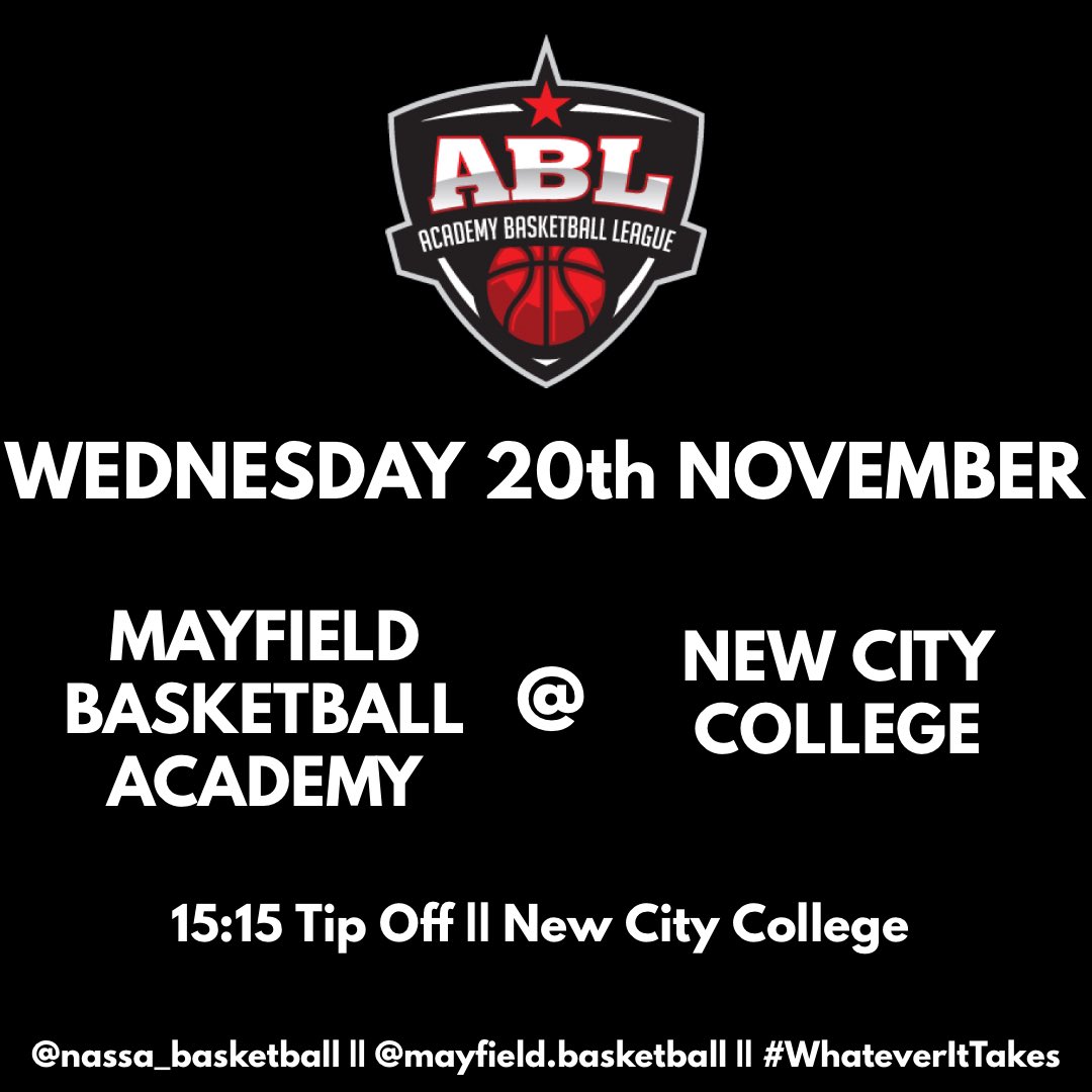 Mayfield_Ball's tweet photo. Mayfield Basketball Academy Are On The Road Again This Week In @Official_ABL
We Travel To The Undefeated @NewCityCol Who Are Coming Off A Strong Performance Last Week..
Hopefully We Can Cause An Upset
#WhateverItTakes
#HardWorkTogether https://t.co/hnuHrN5uB4