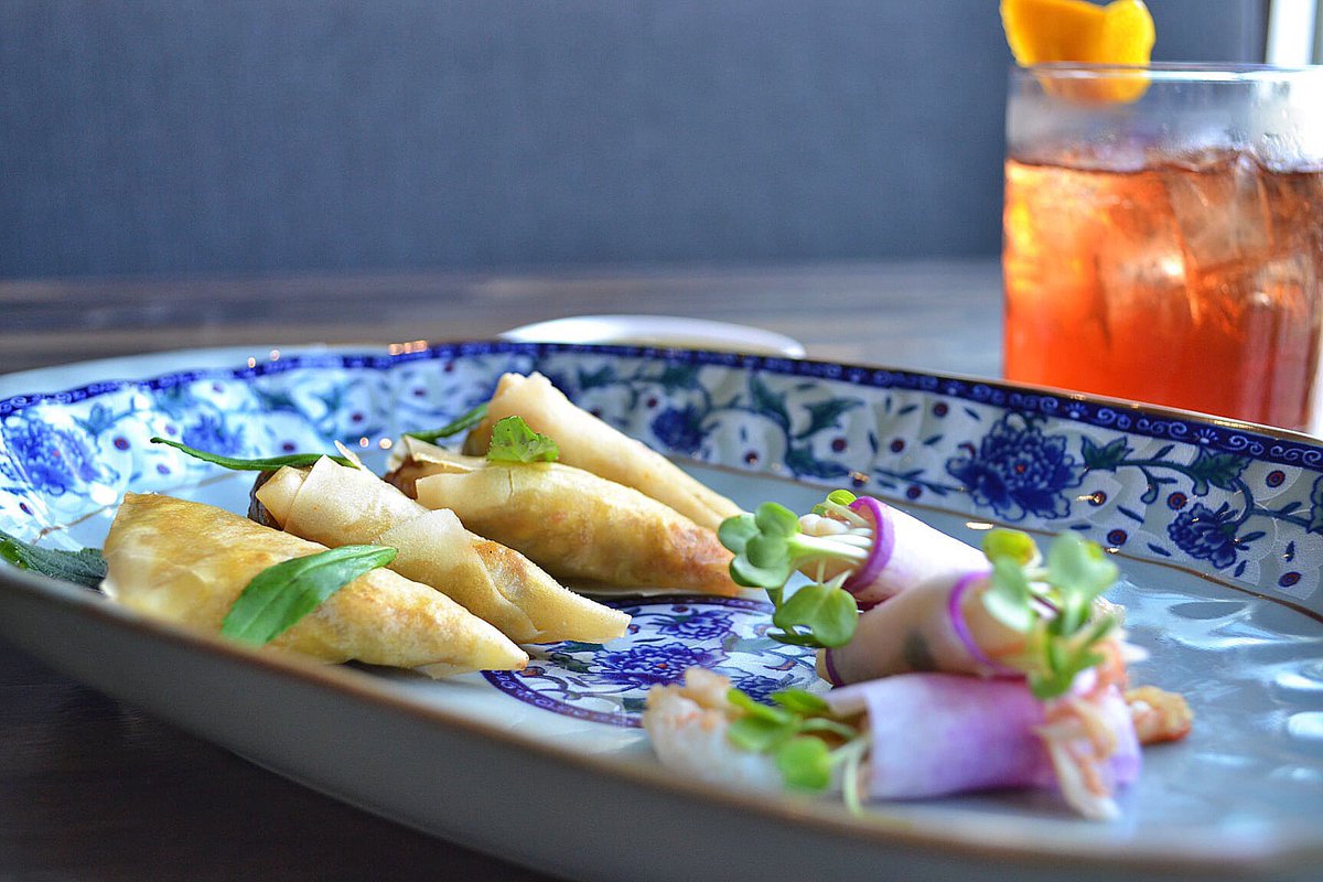 #HappyHour is now. Mix and match your favorite bites from our ten for $2 each menu with a side of your favorite cocktail. 3pm-7pm, Monday through Friday, in 3rd Bar.