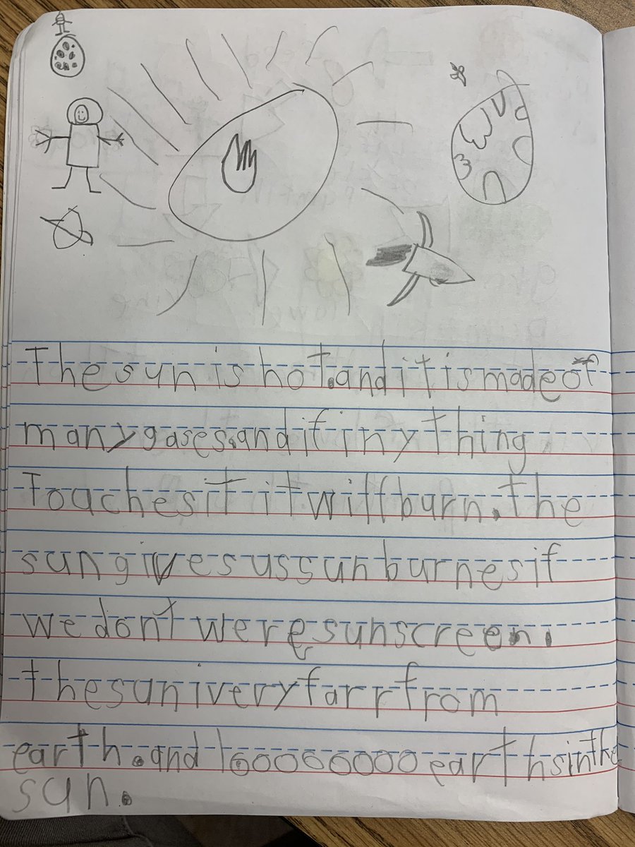 BrandyRPuckett's tweet photo. Journal entries after our intro lesson into outer space 🪐🌎⭐️🚀 Building that background knowledge!

@ckschools @Amplify @robin_mcclellan #ckla #phonics #writing #FirstGrade #TNBestForAll https://t.co/aS481S73IS