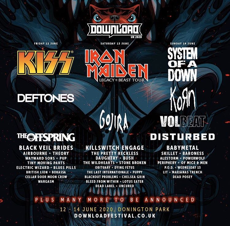 AlphaTroodonRec's tweet photo. see you at Download✌️ #festival #uk #download #festivals #fun #festivalseason #summer #fest #kiss #ironmaiden #systemofadown #korn #gojira #disturbed #killswitchengage #periphery #ofmiceandmen #blackveilbrides #obituary #dyingfetus #theoffspring #deftones #music #livemusic #live https://t.co/OOOy5FKxM2