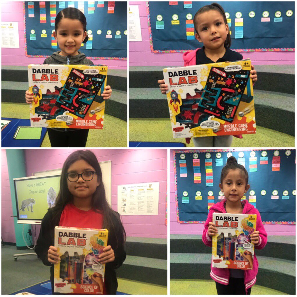 HicksSchool's tweet photo. Congratulations to our @CCISD Jaguars who won Dabble Labs in our 2nd Six Weeks Perfect Attendance drawing! #attendancematters https://t.co/I90BwkVYzC