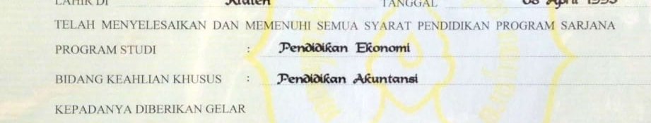 anitadiahm's tweet photo. @bkdklaten pak miiin, saya program studinya Pendidikan Ekonomi. Tp ad embel2nya keahlian khusus akuntansi (karna ada penjurusan lg). Pas ngisi formulirpun diisi s1 pendidikan ekonomi bukan akuntansi. Bisakah aku mendaftar guru ips, yg kualifikasinya s1 pendidikan ekonomi ? https://t.co/Gokw99UKK1