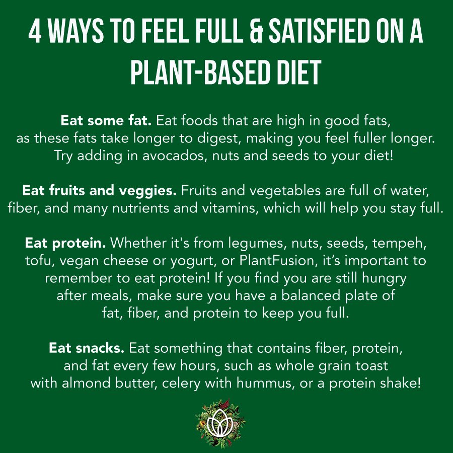 Are you trying to eat more plant-based? 🌱 Here are our top 4️⃣ tips to make sure you feel satiated!

There are so many benefits to plant-based living, such as improving your digestion, lower  risk of cardiovascular disease ♥️, and lower diabetes risk 📉

#plantbased