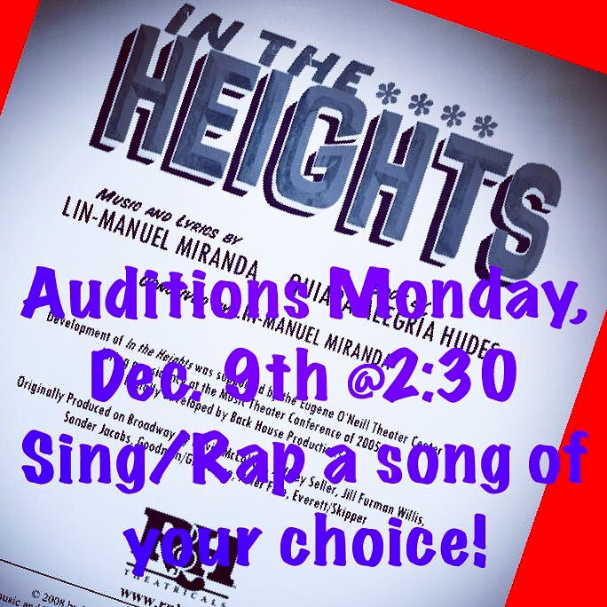 NFAmusical's tweet photo. Auditions are 3 weeks from today!!! #NFAMusical #InTheHeights #dontmissit https://t.co/R3QcnO6zrR