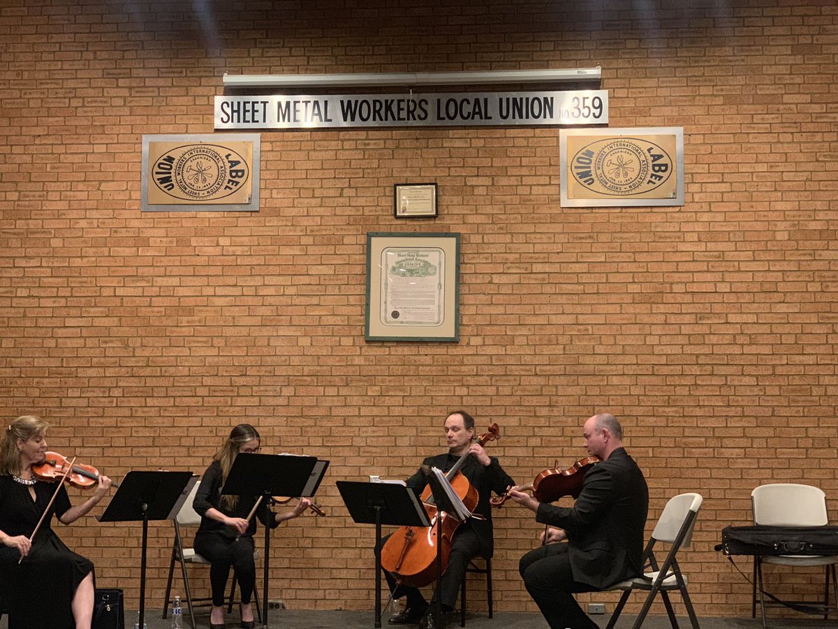 medarizona's tweet photo. Thank you to members of the @PhoenixSymphony for your beautiful performance for #AZ #Legislators retreat dinner hosted by #Local359 #SheetMetalWorkers @CharleneforAZ https://t.co/ILOYKQtLCh