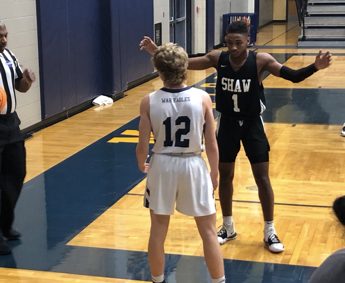 PrepHoopsGA's tweet photo. Final:
@WarEaglesBball 54
@ShawHShoops 44

Marist’s defense down the stretch allowed them to pull away and win comfortably. John Treanor led the War Eagles with 19 and 9, Cody Gaynes and Quinn Damm contributed in numerous areas. Greg Grant finished with 21 for Shaw. https://t.co/x9sejyBj3U