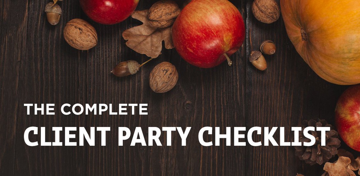 buffiniandco's tweet photo. It’s the season of gifts, gathering and gratitude! A client party is the perfect way to check all three of those things off your list. Check out our free November Client Party Checklist to help make your event a success! https://t.co/7FjBFVmsmk
#tipsandtools #workingbyreferral https://t.co/CVfrztakGy