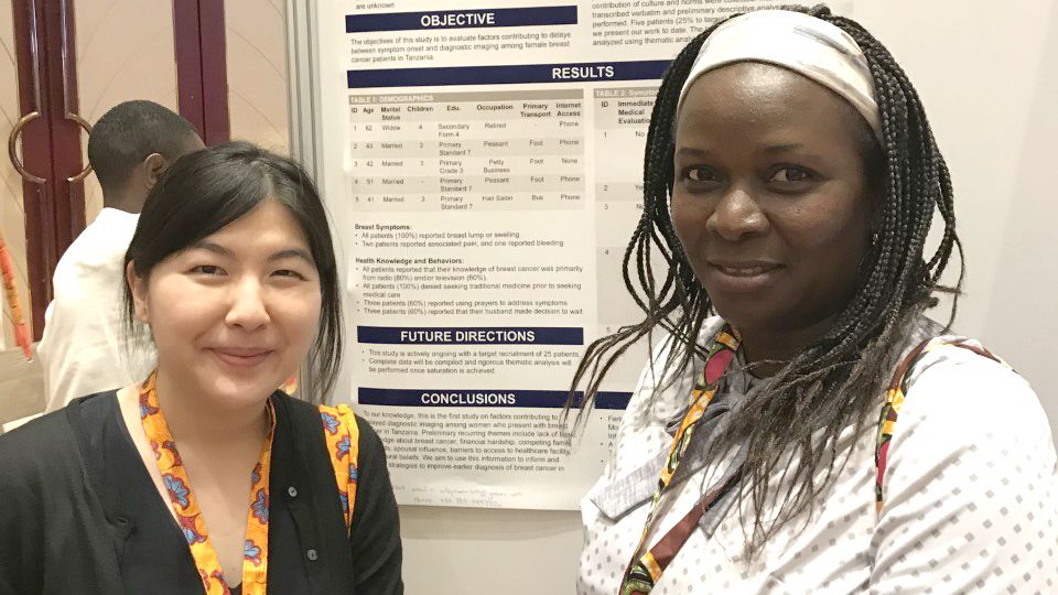 UCSFimaging's tweet photo. The UCSF Global Cancer Program, in collaboration with academic partners in Tanzania, recently presented 12 abstracts at #AORTIC2019 - the International Conference on Cancer in Africa. Pictured here is #radiologist Dr. Lulu Sakafu and her mentor @UCSFImaging's Dr. Amie Lee. https://t.co/QzbxW2pTFm
