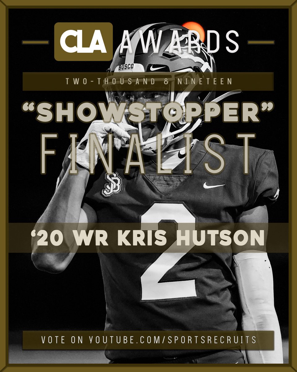 TheHSFBShow's tweet photo. The Show-LA "Showstopper of the Year" Finalist #3-All he does is make the spectacular look easy! @boscofootball  @krishutson_1, the #2 WR Prospect in the country, just creates magic on the field. Loved having him on the show this week too! @FootballRecruit https://t.co/H4s4Ayfsfj