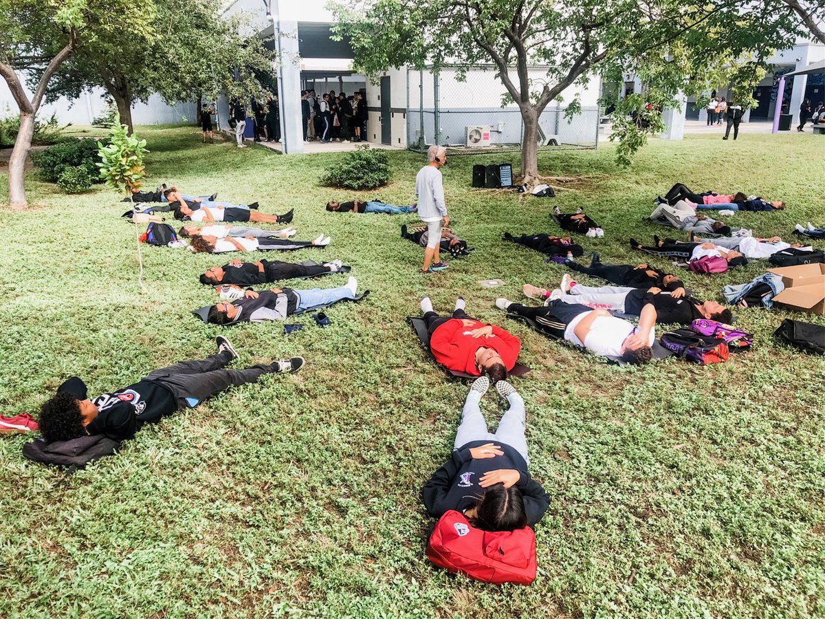 _MissGradeA's tweet photo. Today’s ‘Mindful Monday’s’ launch was a huge success! Over 80 students participated in Mindful Monday, a wellness activity open to all students; ranging from meditation to novice yoga teaching mindfulness.

@MDCPS_MHS @KropSHS 
#KropWellness #WellnessMatters https://t.co/RAbw4sbZMh