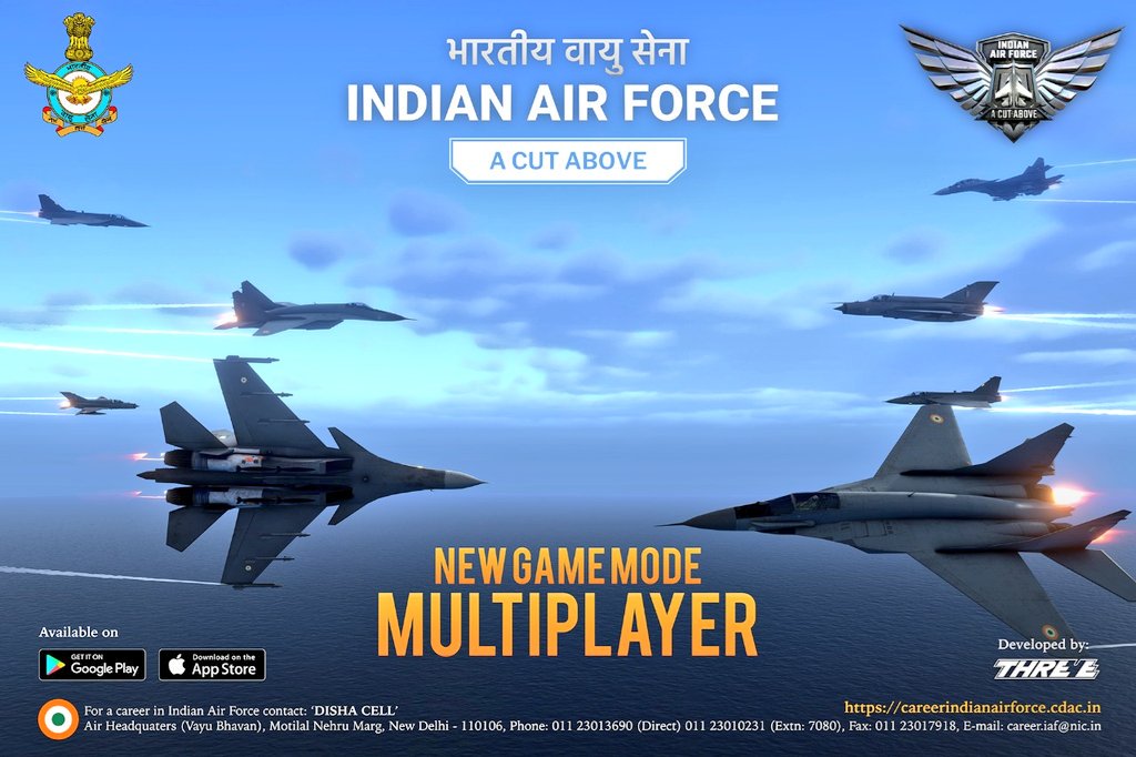IAF_MCC's tweet photo. IAF's Video game- 'Indian Air Force: A Cut Above' has been selected by #Google to compete for 'Best Game-2019' in 'Users Choice Game' category. 
To vote, click https://t.co/wBJSYuxRgf
Or
Go to Play Store - Users Choice Game - Select IAF game &amp; VOTE.
#LetsPlay 
#iafmobilegame https://t.co/eEGaCT1nTe