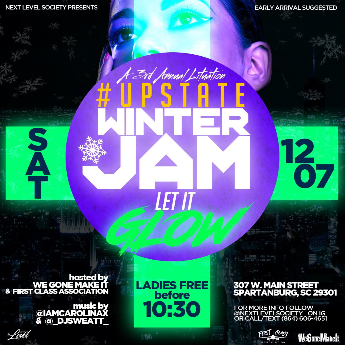 NextLevelSoc_'s tweet photo. 3 headed 🐍

@_WeGoneMakeIt  x @firstclassassoc x @NextLevelSoc_ 

The COLDEST end of semester event in the STATE 🥶❄️

#UpstateWinterJam 🗣 https://t.co/o4B141WjQA