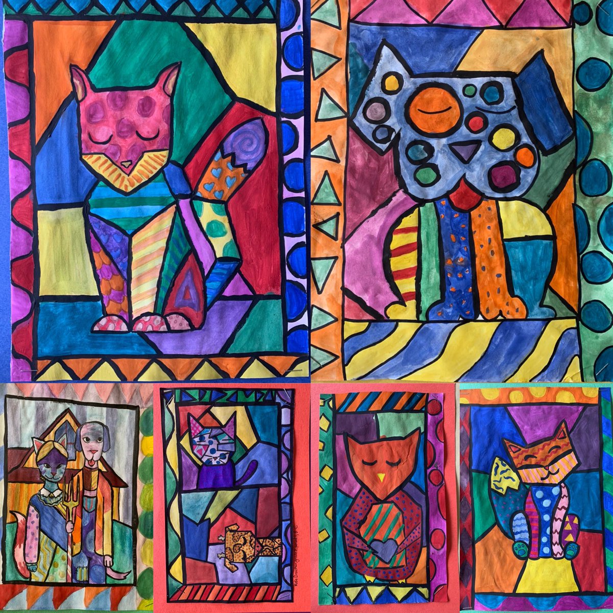 nic_sisco's tweet photo. #britto inspired #paintings by these amazing #middleschool #Students #studentart #arted #publiced #romerobritto https://t.co/bBoi3RXwEg