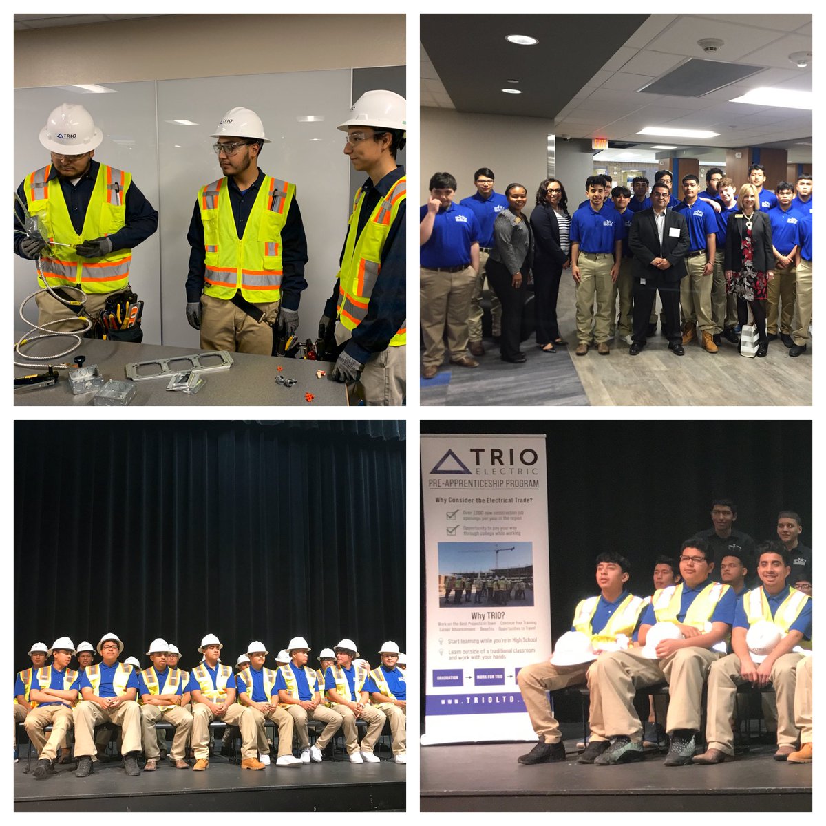 shawndalfloyd's tweet photo. Started the busy day off celebrating our partnership with @grandprairieisd @TrioElectric  Welcome cohort #2! A great partnership where students earn dual credit, HS credit, and a marketable skill @northlakenow @dcccd https://t.co/TN6uKNgU5e