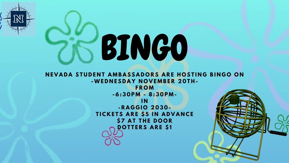 Bingo night is THIS Wednesday! Buy a ticket from a current Amby and have some F.U.N. under the sea!