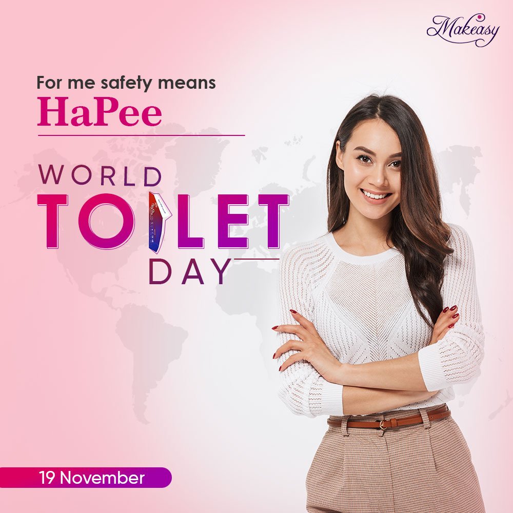 makeasyglobal's tweet photo. Dedicated to millions of Women and Girls of worldwide who still do not have access to clean and safe toilets.
World Toilet Day !
#Makeasy #WorldToiletDay #FeelEasyToFly #HaPee #femaleurinationdevice #WomenHealth #WomenLifestyle #WomenCare https://t.co/3YnF7XQkee