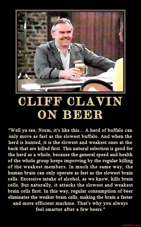 Hockey_Robinson's tweet photo. When I lose a handful of followers from tweets like this, I like to think of Cliff’s logic behind beer.

We’re simply killing off the weakest members so the entire herd can thrive.

So if you’re still around, just know that we’re a stronger group now without the Cherry Chads here https://t.co/VhjArTwmnM