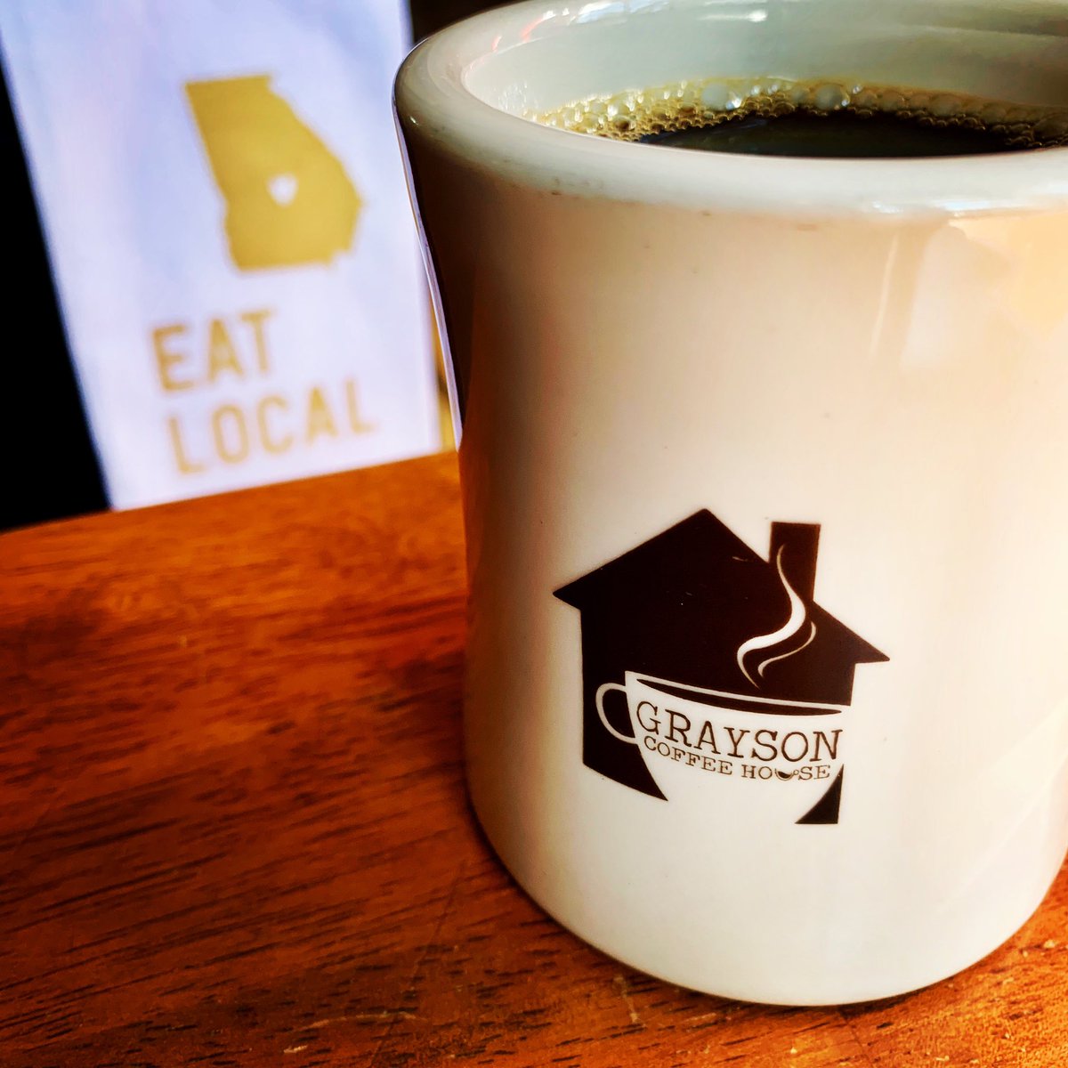 GraysonCoffee's tweet photo. Supporting local business is what Grayson is all about. Help us support you by pouring you a delicious cup of coffee.
#graysoncoffeehouse #greatcoffee #graysonlocalbusiness #coffeewithfriends https://t.co/Zu8eQYGBqm