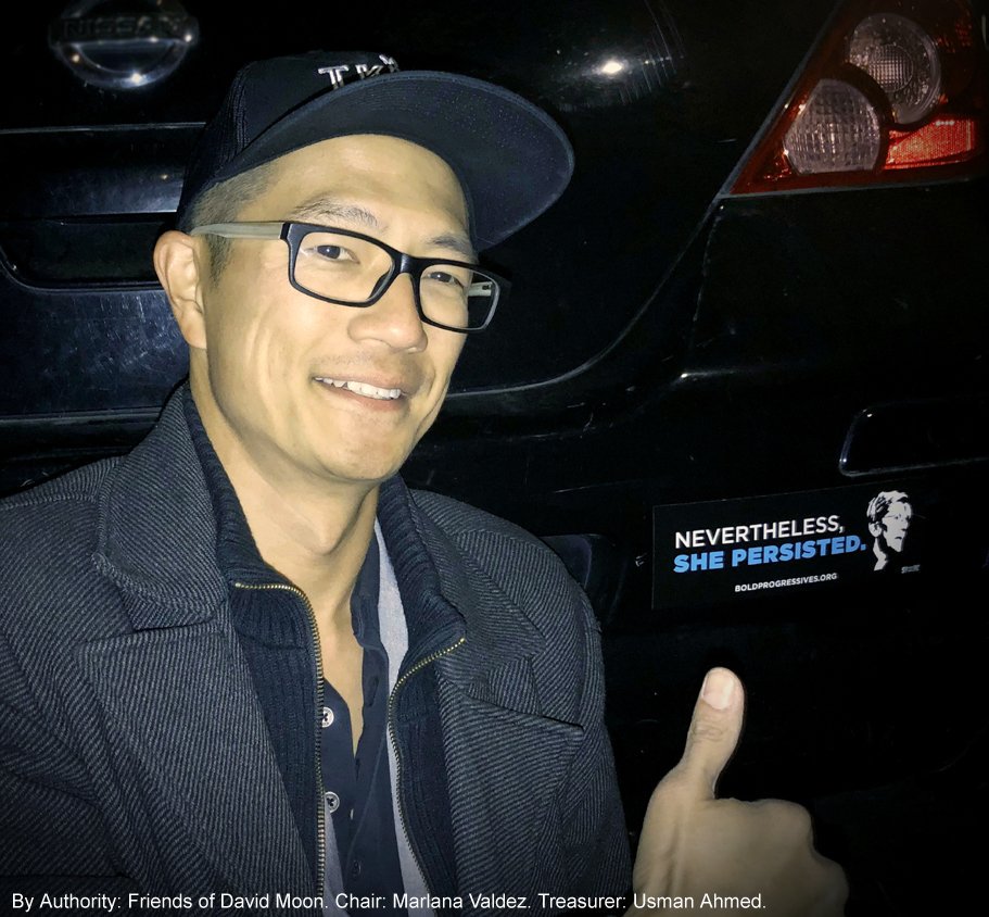 DavidMoon2014's tweet photo. My stolen car was found! This saga upended my routine, so it's a good time to make moves: 

With this sticker on my car, I hereby endorse #ElizabethWarren for President ✌️

About the car: Stolen by kids, drives but engine light on, seats cut up🙄

@ewarren #MDpolitics https://t.co/vQNRyZuN9H