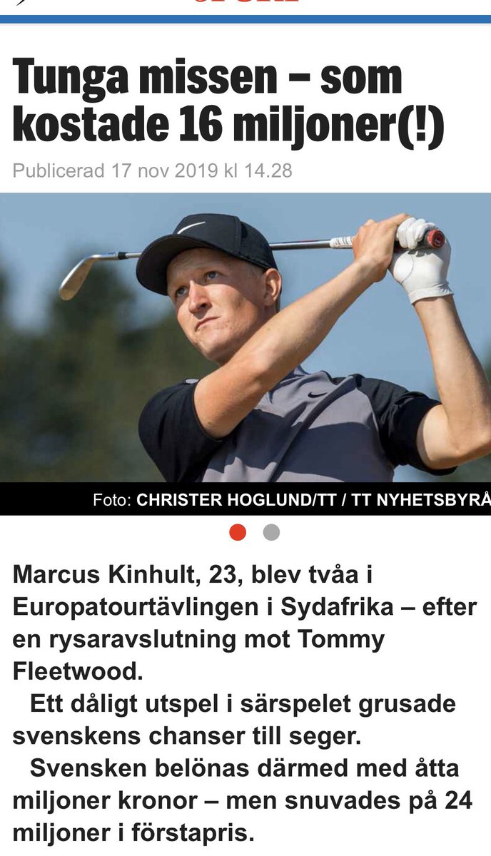 GustavJacobson's tweet photo. Gammal diskussion det här. Men ändå. Följde med spänning Kinhult i Sydafrika i helgen. En av svensk idrotts största talanger, i en världsidrott. På vissa håll i svensk media hamnade fokus efter andraplatsen inte på den stora idrottsliga prestationen. #golfse https://t.co/1oCbA2Q2Uz