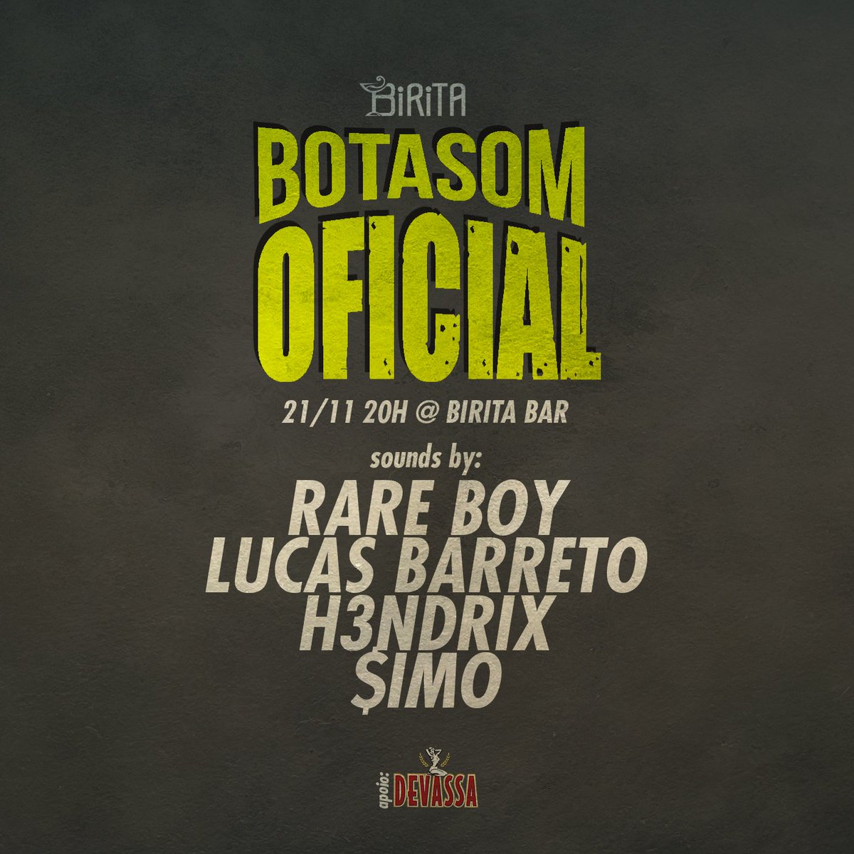 botasom's tweet photo. ATENÇÃO SEGUIDORES DO SOM 🔊
21/11 @botasom 20H @ Birita Bar https://t.co/Rp1zaxksZC