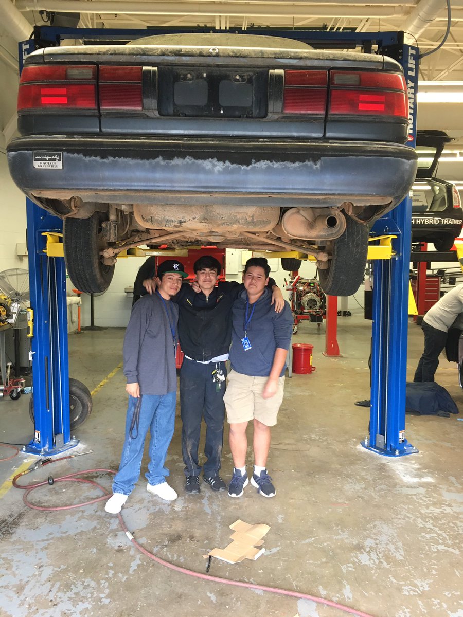 JeffCol38194580's tweet photo. One of these students, with the help of the other two, just got his grandfather’s 91 Toyota running again!!! #donaldsoncareer https://t.co/D4aXqFs5F9
