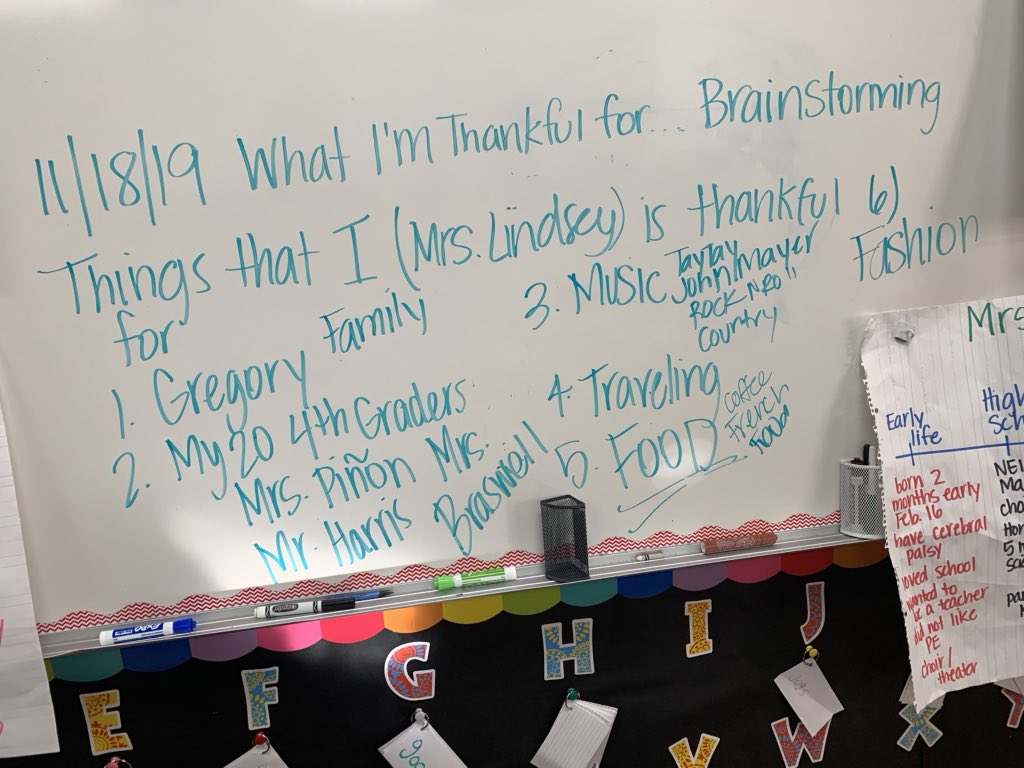 MrsWLindsey's tweet photo. The beginning of our Expository on something/someone we are thankful for! Perfect for this week! ❤️❤️@NISDCable @nisdelemelar @ChaneyTeresa #NISDLegends #gratitudechallenge #gratitudesnaps #thankfulforourclass #4thgrade #WritersGonnaWrite #KidsDeserveIt https://t.co/QckFMaNX0f
