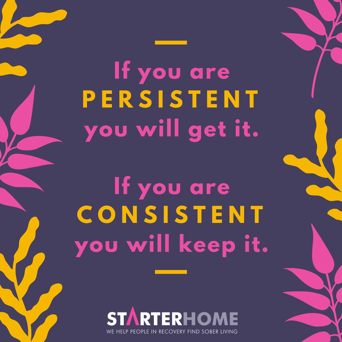 StarterHomeApp's tweet photo. An important part of any Monday routine is to recount all aspects of personal growth, including just getting up today. 😉

For those struggling with their recovery lately, remember “if you are PERSISTENT you will get it. If you are CONSISTENT you will keep it.”

 #recovery #sober https://t.co/CxxL979jAE