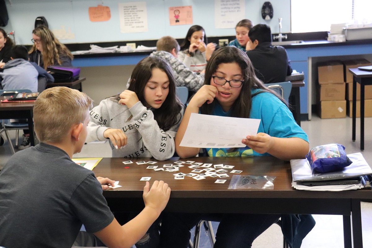 KMS_Bobcats's tweet photo. Mrs. Gonzalez's class learned about ecological succession through a board game! Students were assigned a species and took turns drawing cards for ecological events. They then progressed along the game based on how that event affected their species. #LearningLikeaBobcat https://t.co/VzkreWjs2i