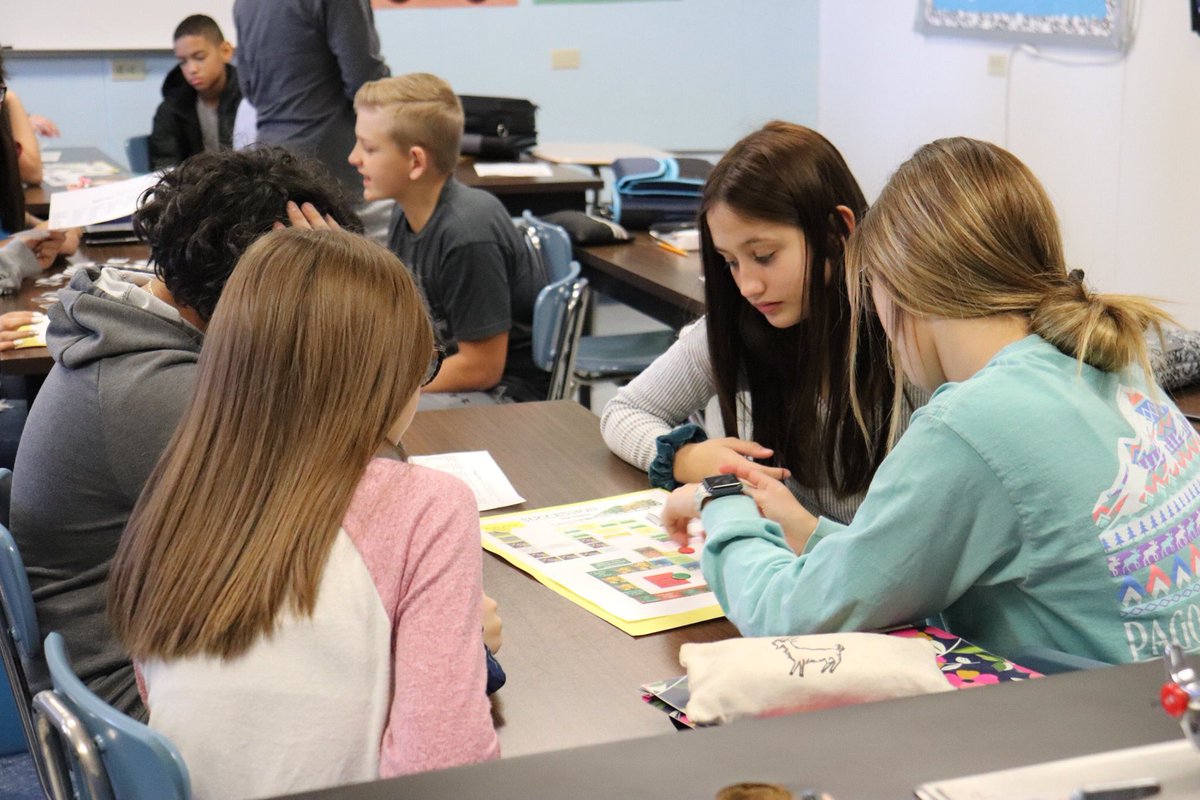 KMS_Bobcats's tweet photo. Mrs. Gonzalez's class learned about ecological succession through a board game! Students were assigned a species and took turns drawing cards for ecological events. They then progressed along the game based on how that event affected their species. #LearningLikeaBobcat https://t.co/VzkreWjs2i