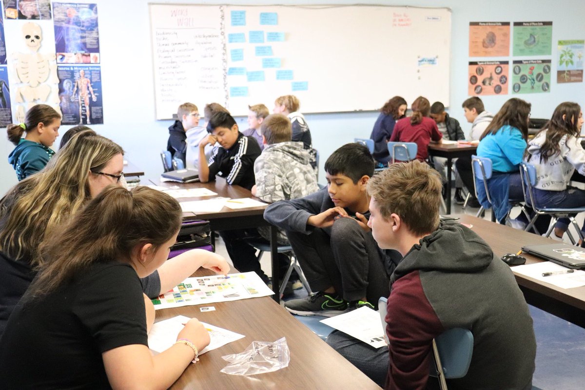 KMS_Bobcats's tweet photo. Mrs. Gonzalez's class learned about ecological succession through a board game! Students were assigned a species and took turns drawing cards for ecological events. They then progressed along the game based on how that event affected their species. #LearningLikeaBobcat https://t.co/VzkreWjs2i
