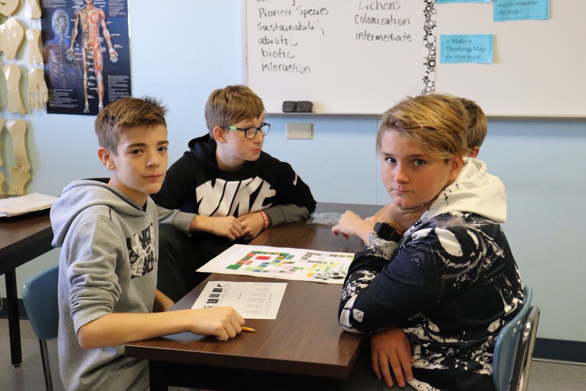 KMS_Bobcats's tweet photo. Mrs. Gonzalez's class learned about ecological succession through a board game! Students were assigned a species and took turns drawing cards for ecological events. They then progressed along the game based on how that event affected their species. #LearningLikeaBobcat https://t.co/VzkreWjs2i