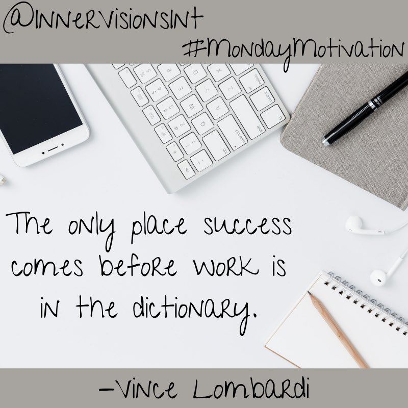 InnerVisionsInt's tweet photo. Happy Monday! With all these holidays coming up, it might be hard to stay focused. Stay true to your path and remember the goal at the finish line!

#MondayMotivation #motivationalmonday #goals #success #effort #productivity #hardwork #GoalGetter #InnerVisionsInt #InnerVisionsInc https://t.co/GBqELCN5Gu