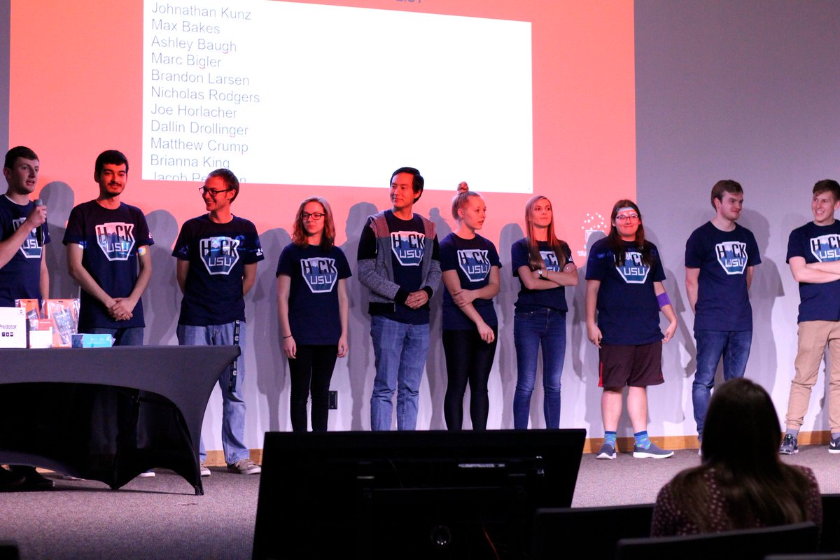 UStateScience's tweet photo. Kudos to #HackUSU on an outstanding 2019 hackathon Nov. 15-16 at USU! Learn more about the organization at this link: https://t.co/C4fqmlTHd3 @USUAggies https://t.co/JTDy7rZiCU