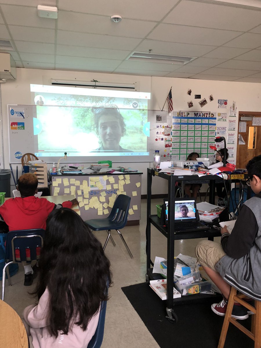 JarauxW's tweet photo. @InsideNatGeo explorer @dalalhanna1981 introducing herself to my class. They are so excited! @NatGeoEducation #explorerexchange @MemorialHCPS @hcpsmsscience #GameChangers https://t.co/G6blfTITdS