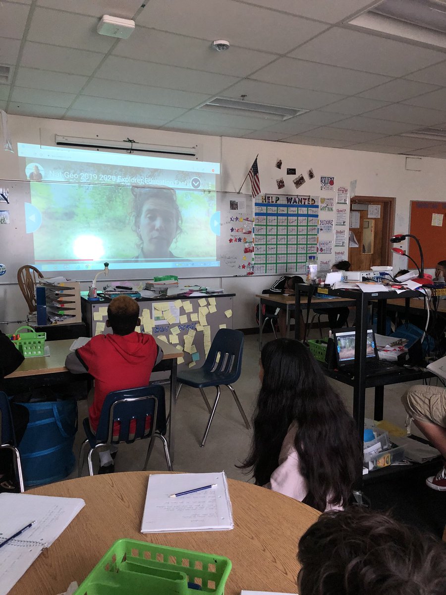 JarauxW's tweet photo. @InsideNatGeo explorer @dalalhanna1981 introducing herself to my class. They are so excited! @NatGeoEducation #explorerexchange @MemorialHCPS @hcpsmsscience #GameChangers https://t.co/G6blfTITdS