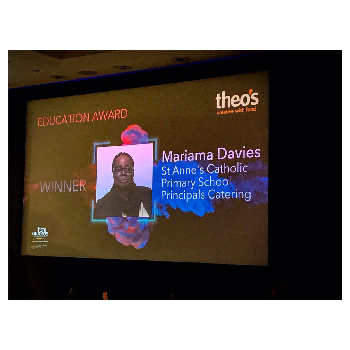 chandco's tweet photo. The Education Award goes to... Mariama Davis from @PrincipalsEdu. Congratulations! Thanks to Pete McKenna for picking the award up #FSMAwards https://t.co/IsfFFvxDdd